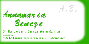 annamaria bencze business card